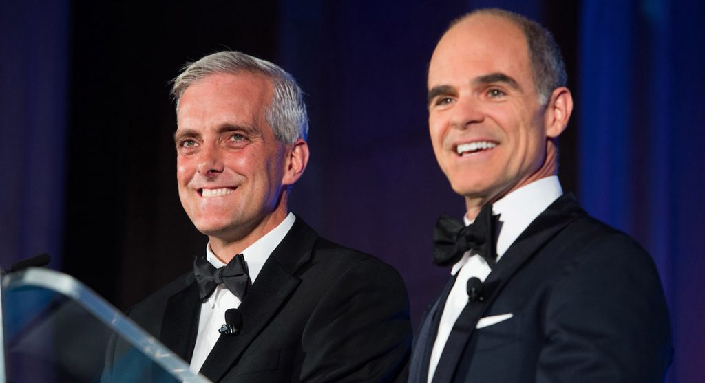 Actor Michael Kelly and former White House Chief of Staff and current Secretary of Veterans Affairs Denis McDonough, present at the 2016 Sammies
